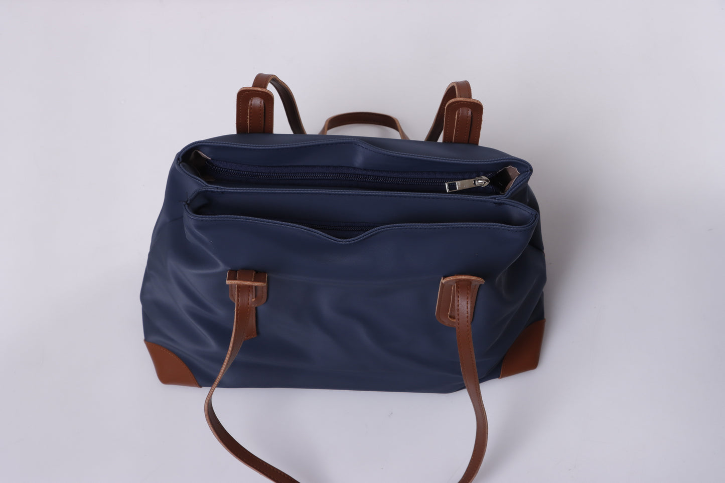 Emily Bag - Navy & Camel