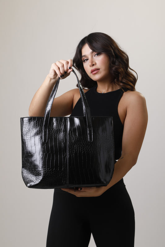 Clio Bag - Crocodile Black