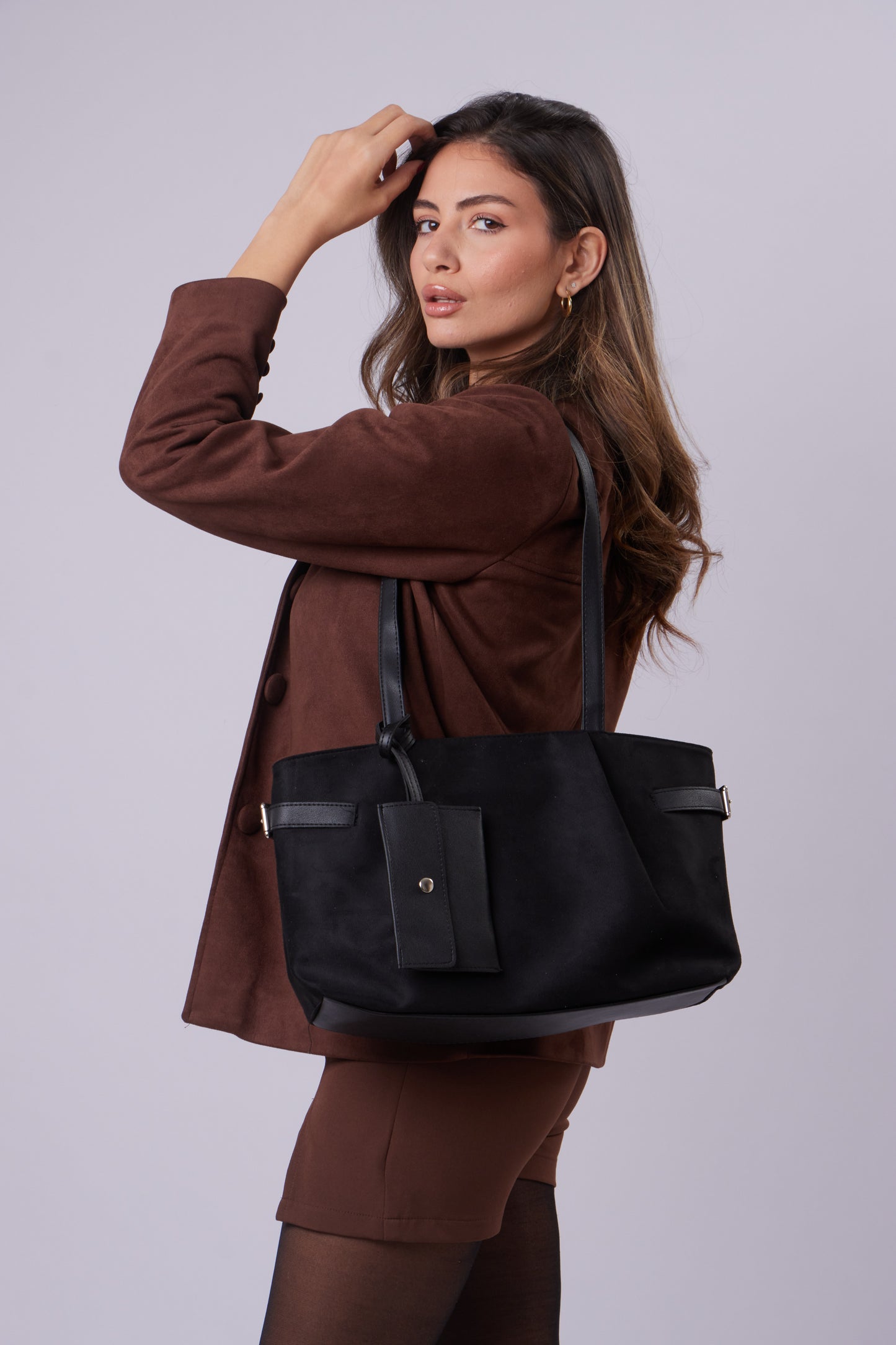 Evie Bag - Suede Black
