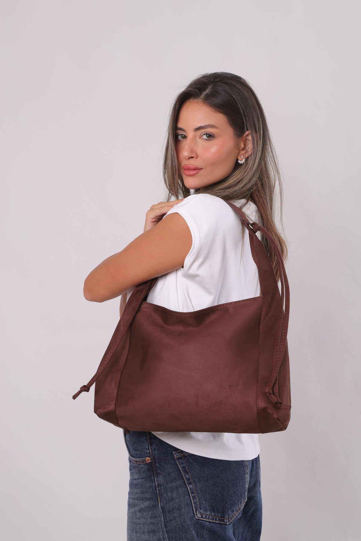 Erica Bag - Suede Brown