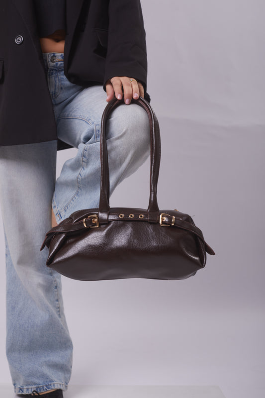 Glossy Roma Bag - Brown