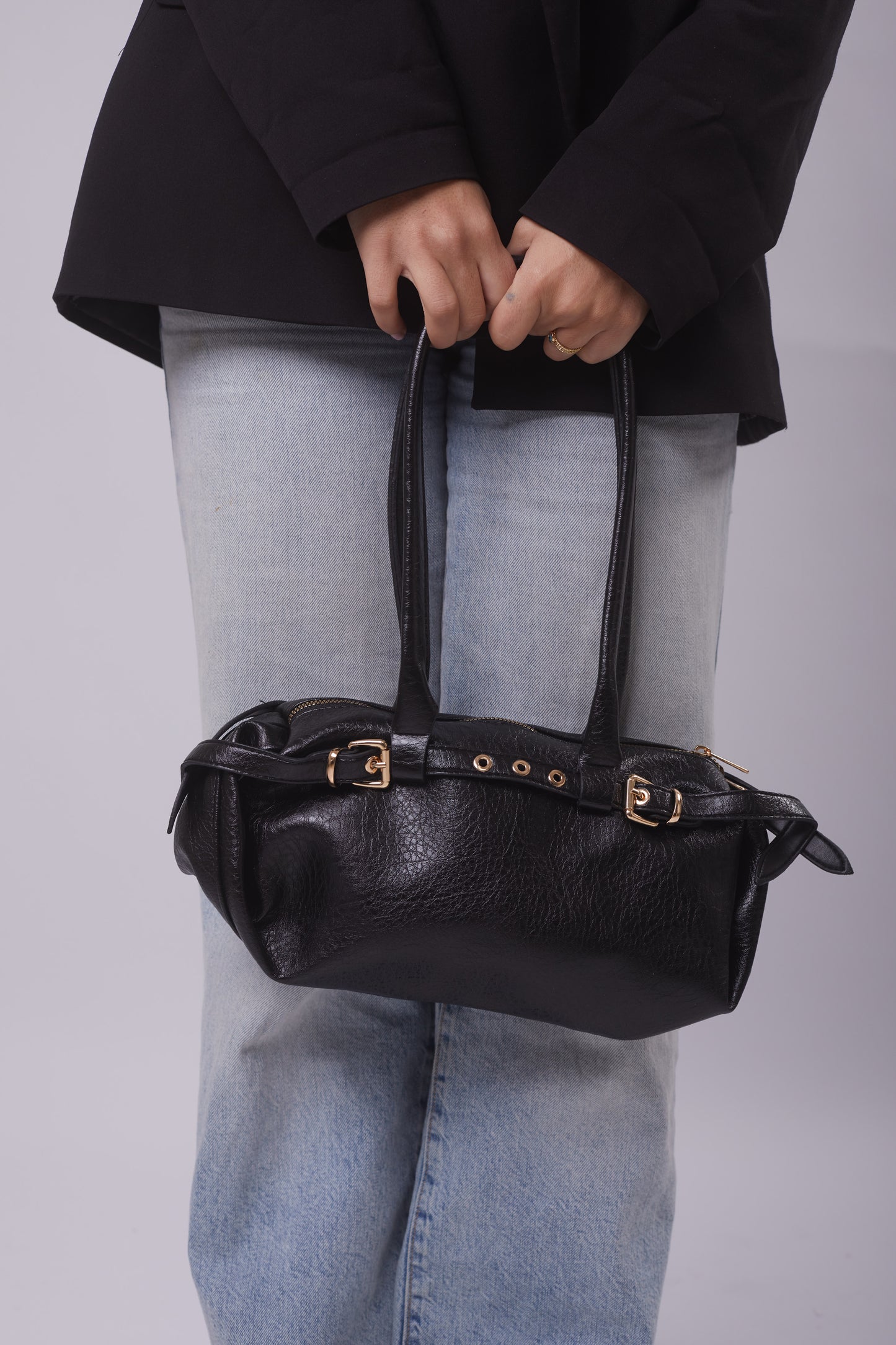 Glossy Roma Bag - Black