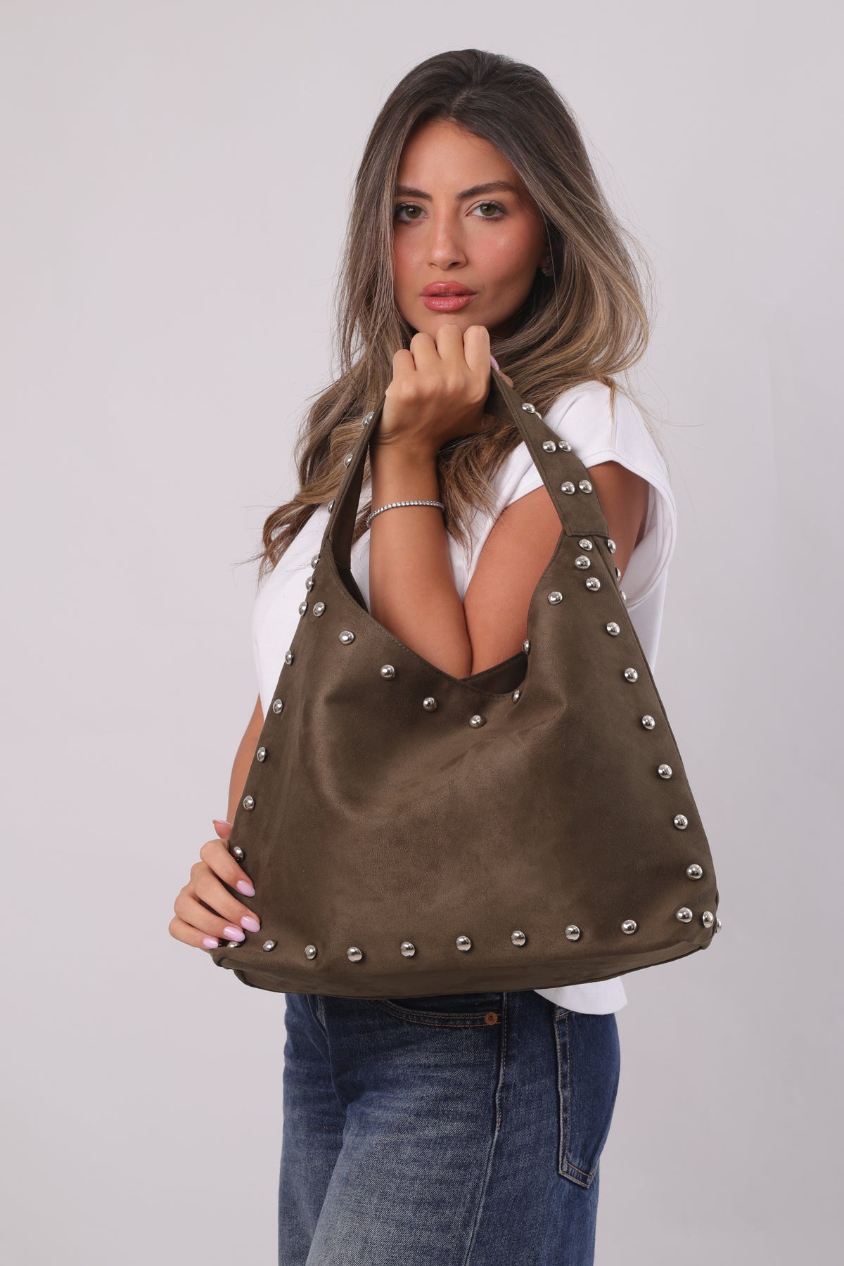Giselle Bag - Suede Khaki