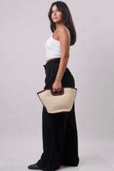 Belle Bag - Straw+Burgundy