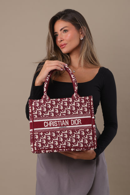 CD Small Tote Bag - Burgundy