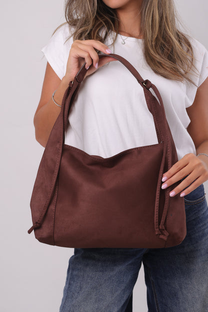 Erica Bag - Suede Brown