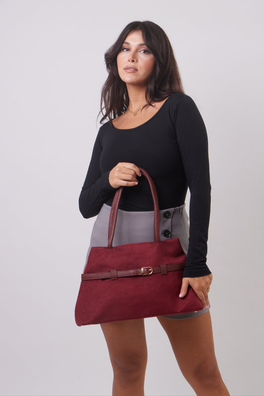 Anna Bag - Suede Burgundy