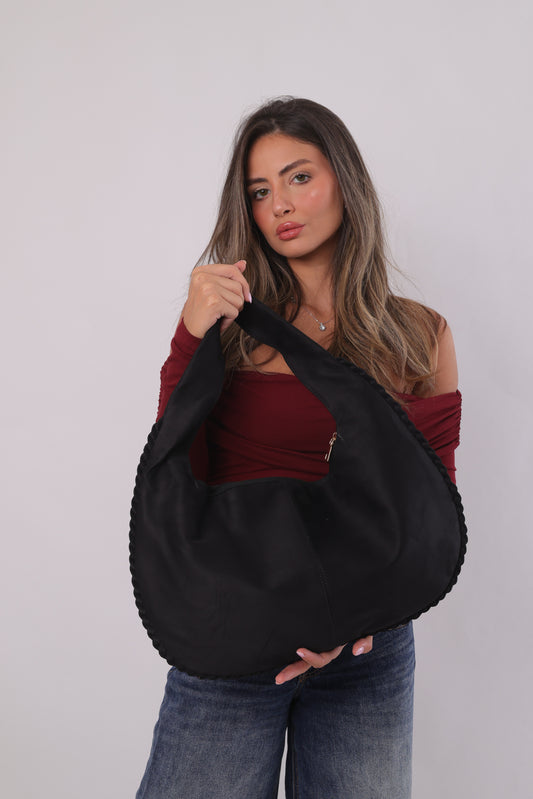 Valentina Bag - Suede Black