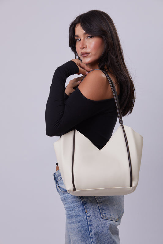 Molly Bag - Offwhite & Brown