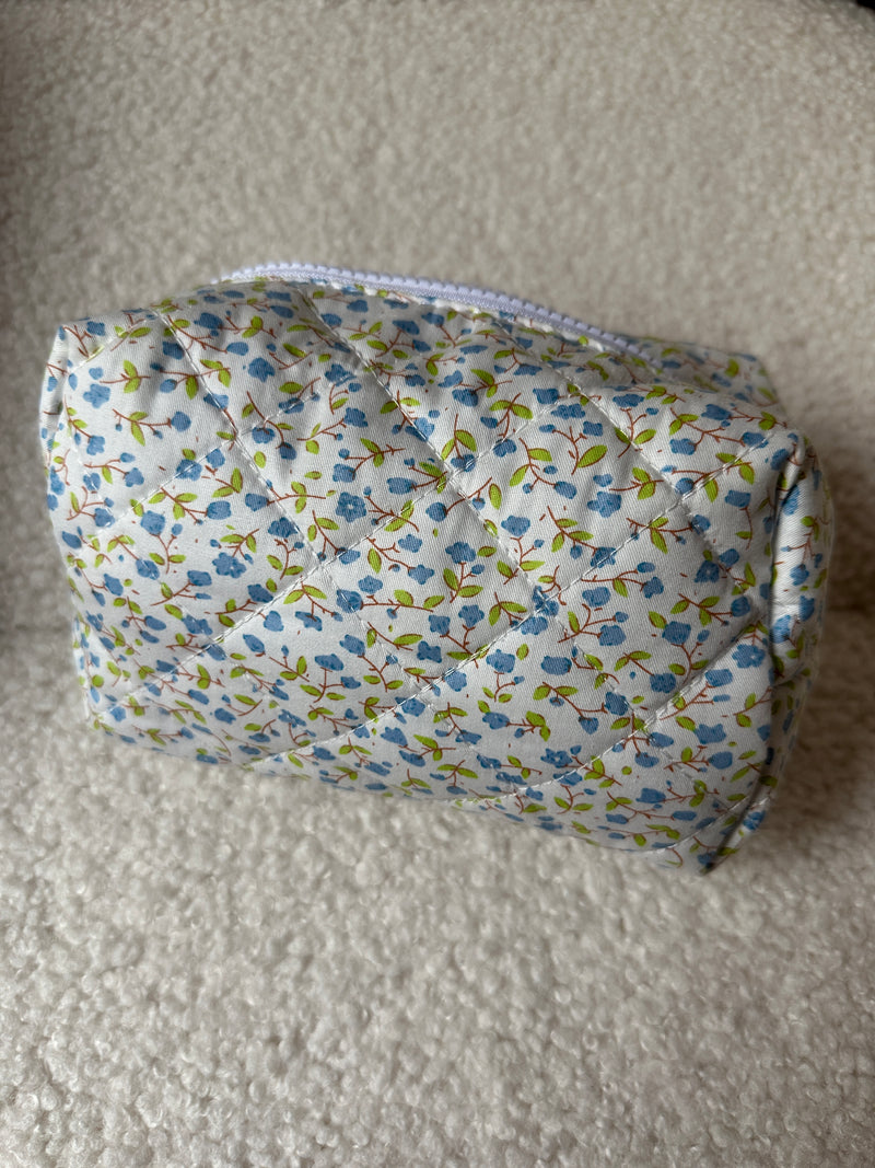 Flowers Cosmetic Pouch - Blue