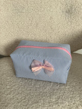 Bow Cosmetic Pouch - Blue