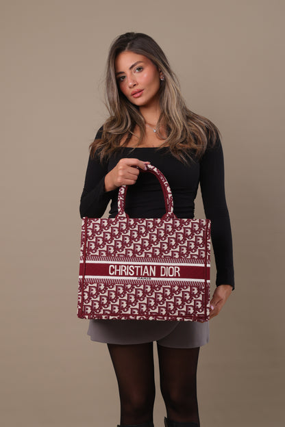 CD Medium Tote Bag - Burgundy