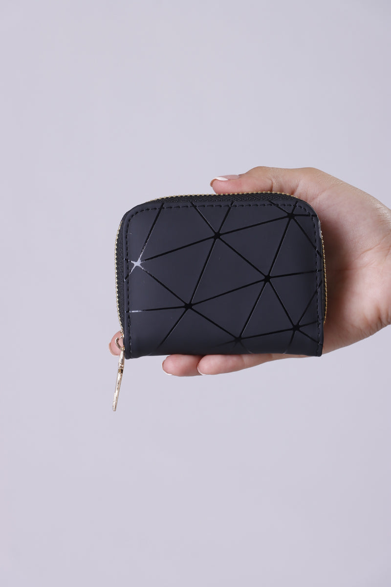 Geometric Small Wallet - Black