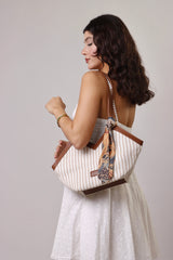 Polly Bag - White & Camel