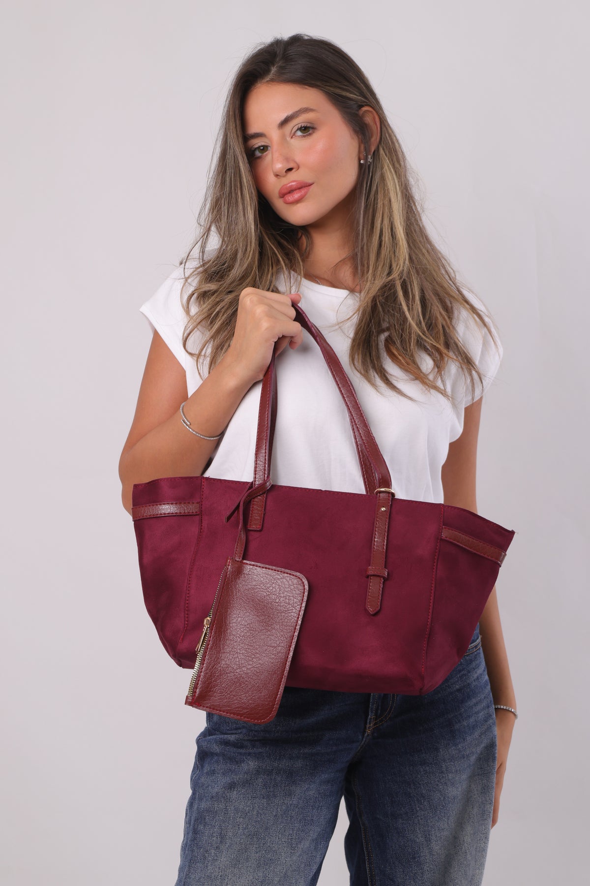 Odilia Bag - Suede Beetroot
