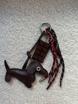 Dachshund Brown&Red Bag Charm