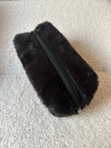 Fluffy Cosmetic Pouch - Black