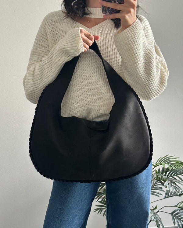 Valentina Bag - Suede Black