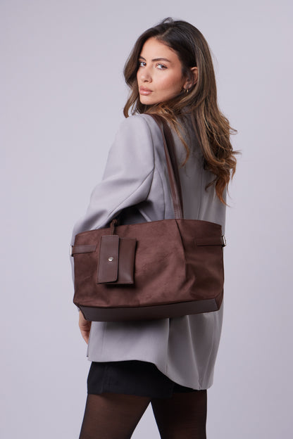 Evie Bag - Suede Brown