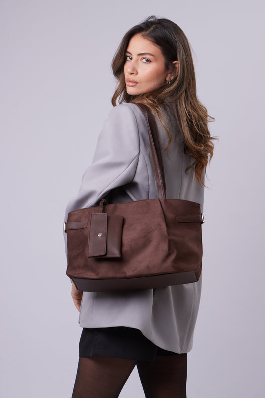 Evie Bag - Suede Brown