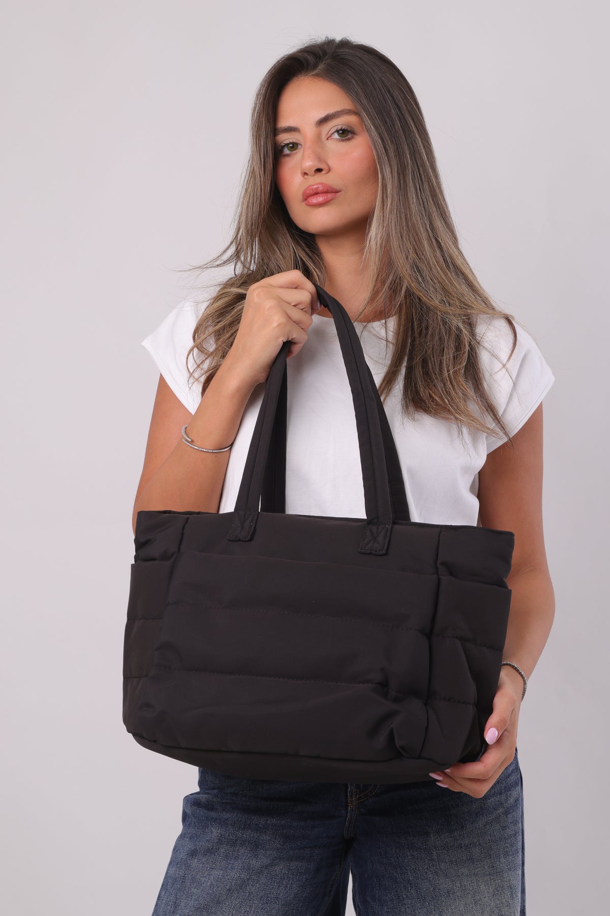 Poppy Puffer Bag - Black