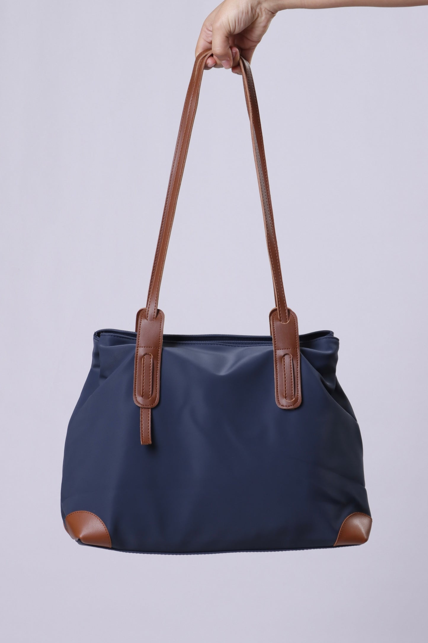 Emily Bag - Navy & Camel