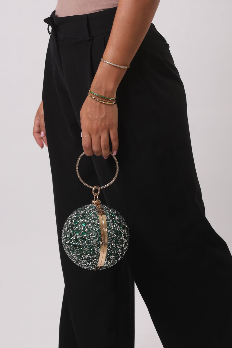Round Evening Bag - Green