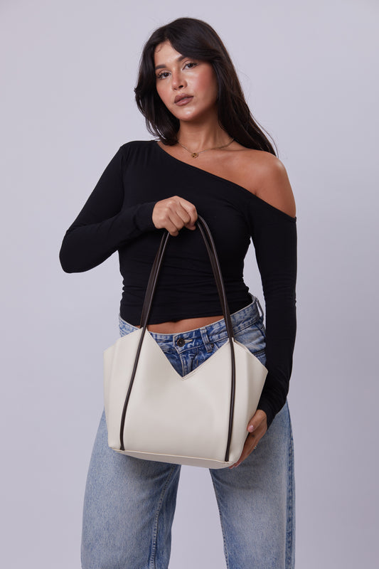 Molly Bag - Offwhite & Brown