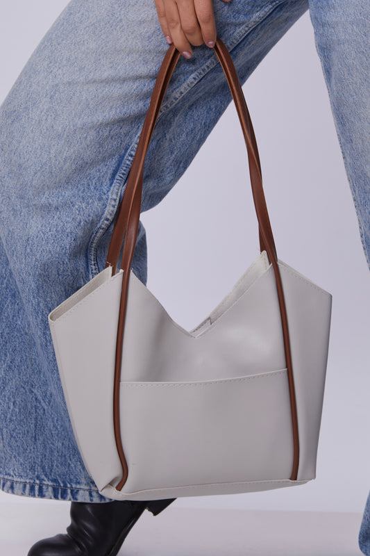Molly Bag - Light Gray & Havane