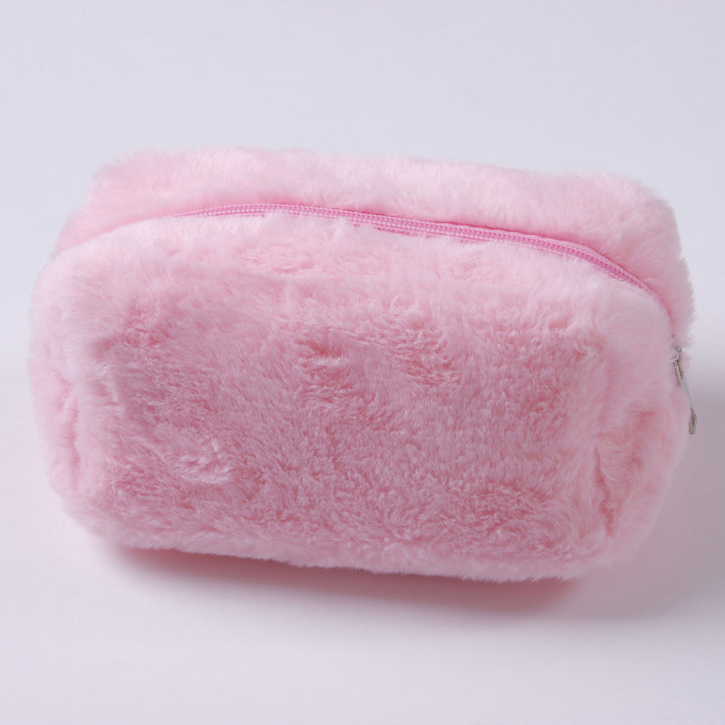 Fluffy Cosmetic Pouch - Pink