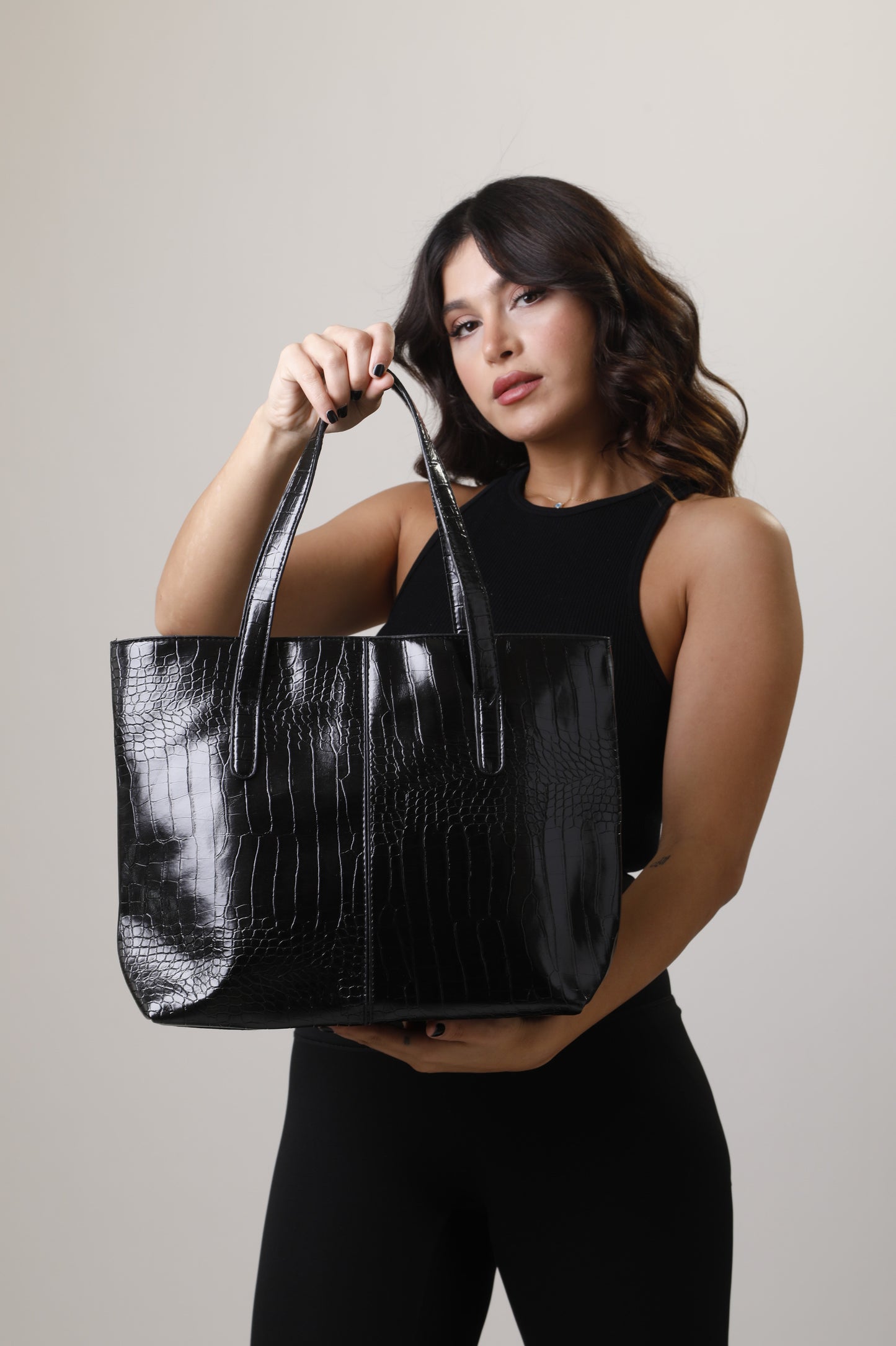 Clio Bag - Crocodile Black