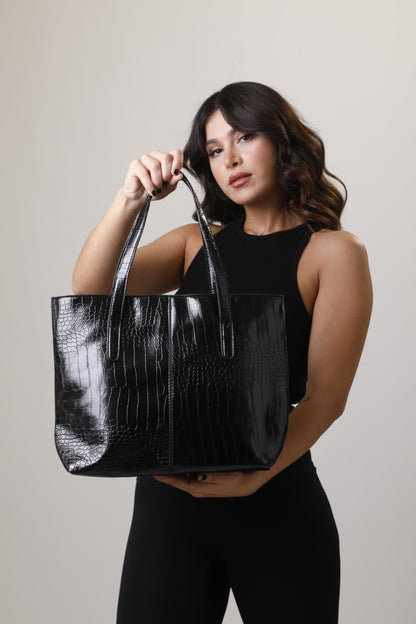 Clio Bag - Crocodile Black
