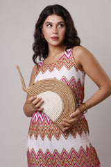 Kai Clutch - Tan & white