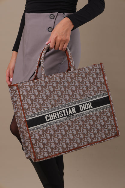 CD Large Tote Bag - Brown