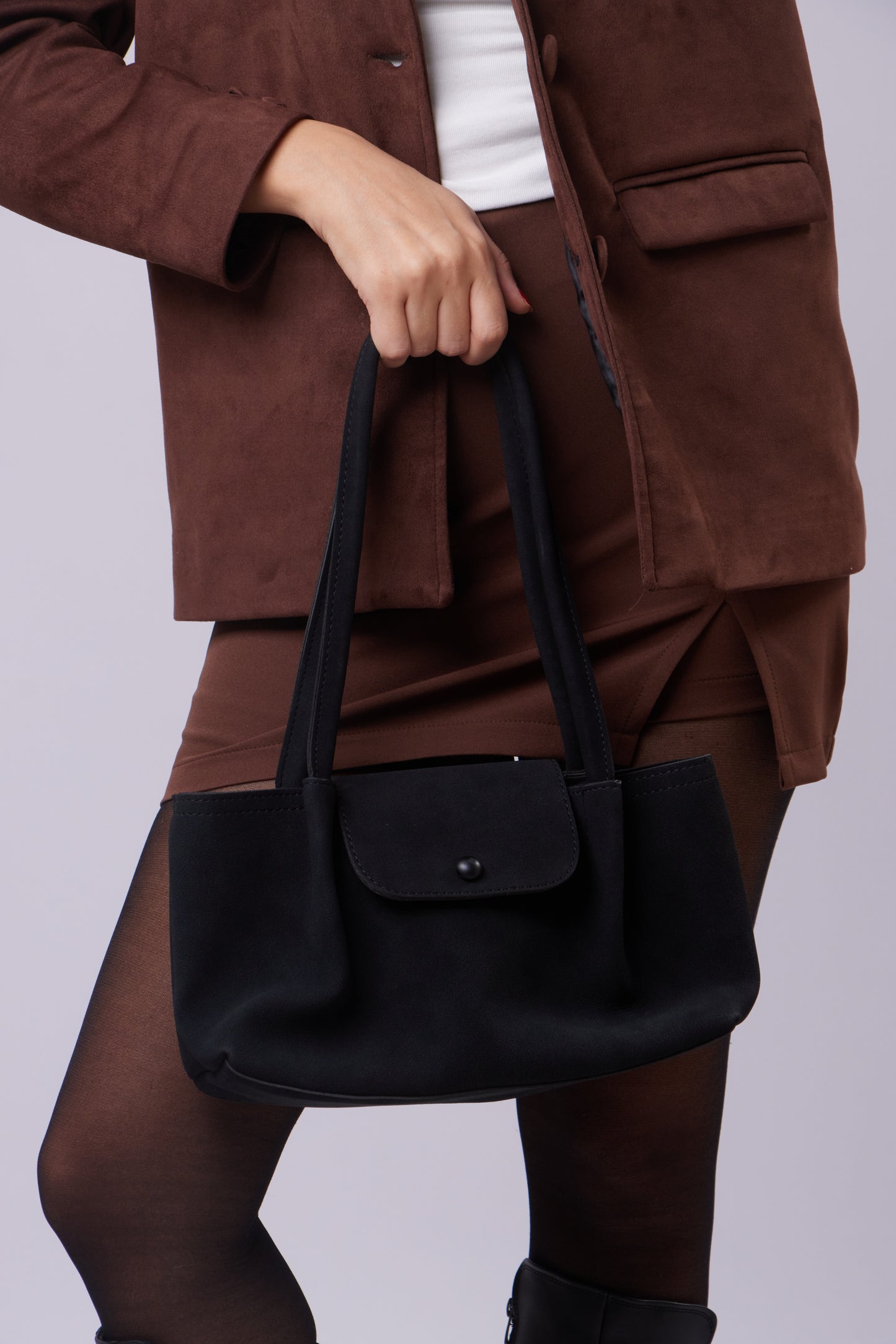 Talia Bag - Suede Black
