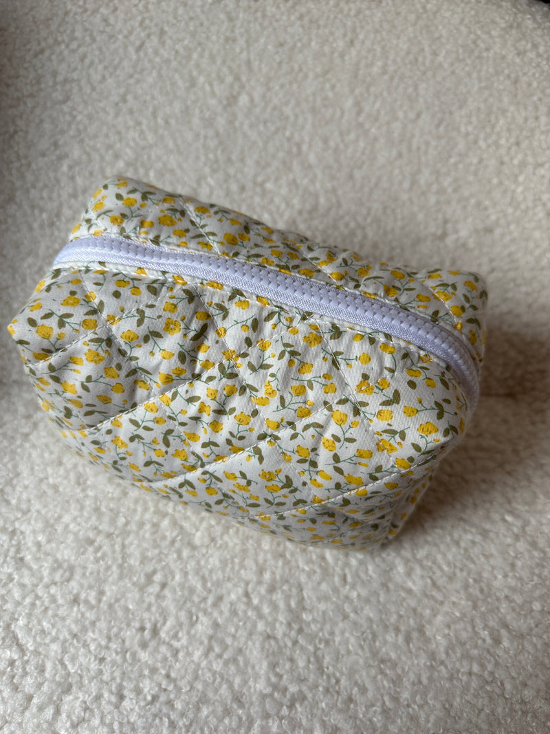 Flowers Cosmetic Pouch - Yellow