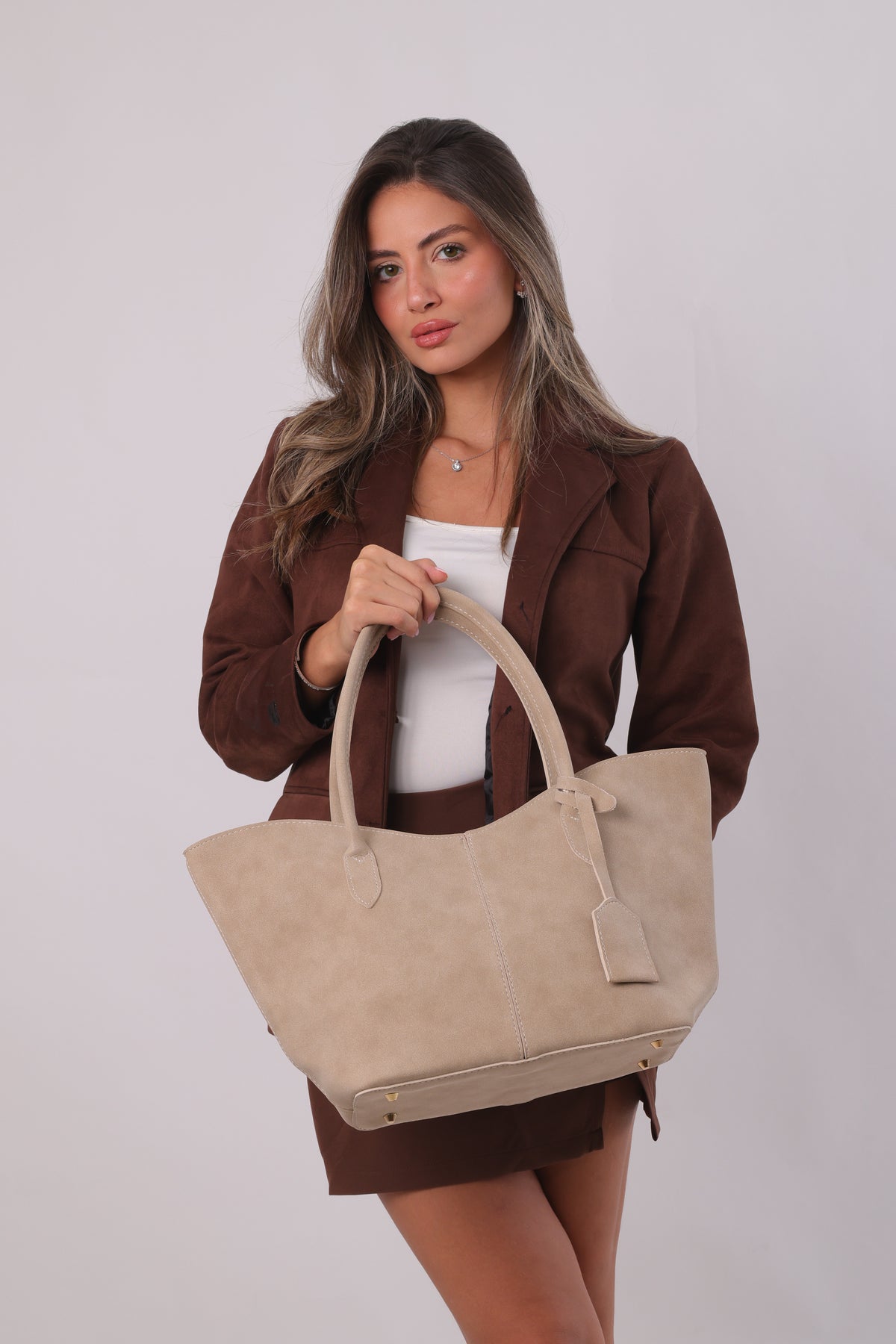 Morgana Bag - Suede Beige