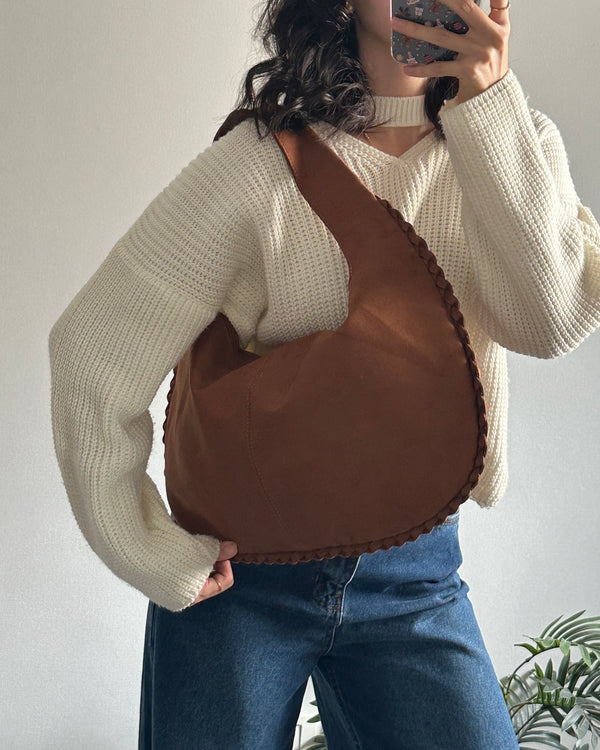 Valentina Bag - Suede Havane