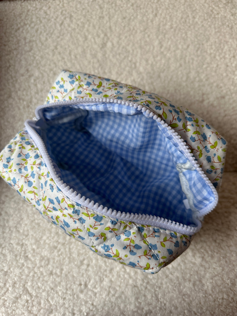 Flowers Cosmetic Pouch - Blue