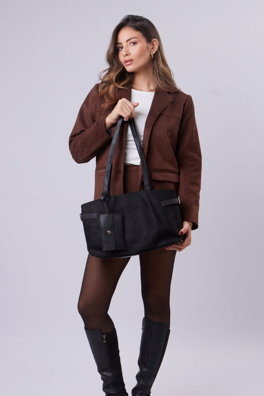 Evie Bag - Suede Black
