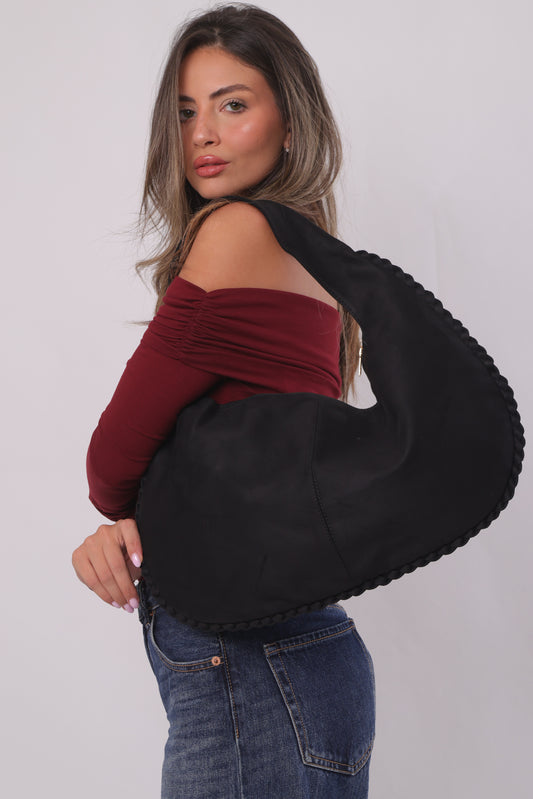 Valentina Bag - Suede Black