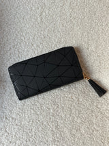 Geometric Long Wallet - Black