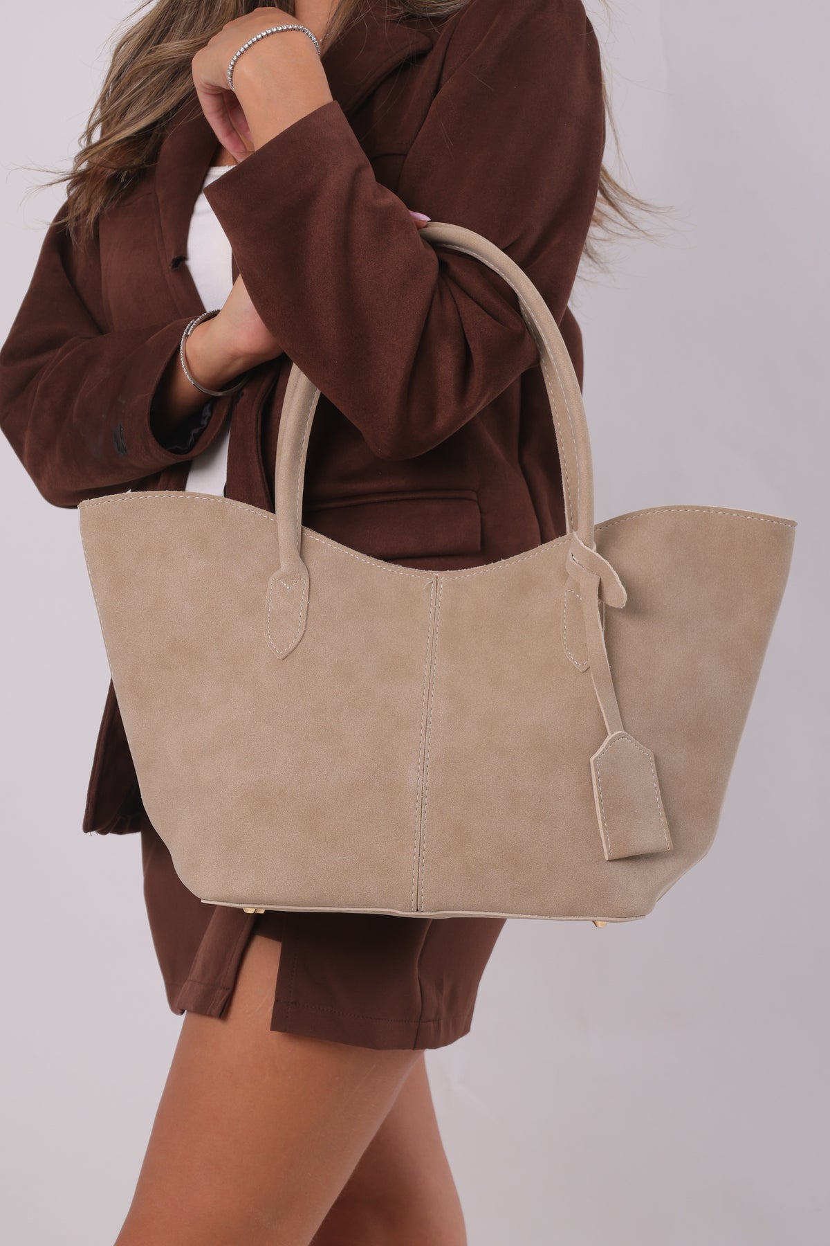 Morgana Bag - Suede Beige
