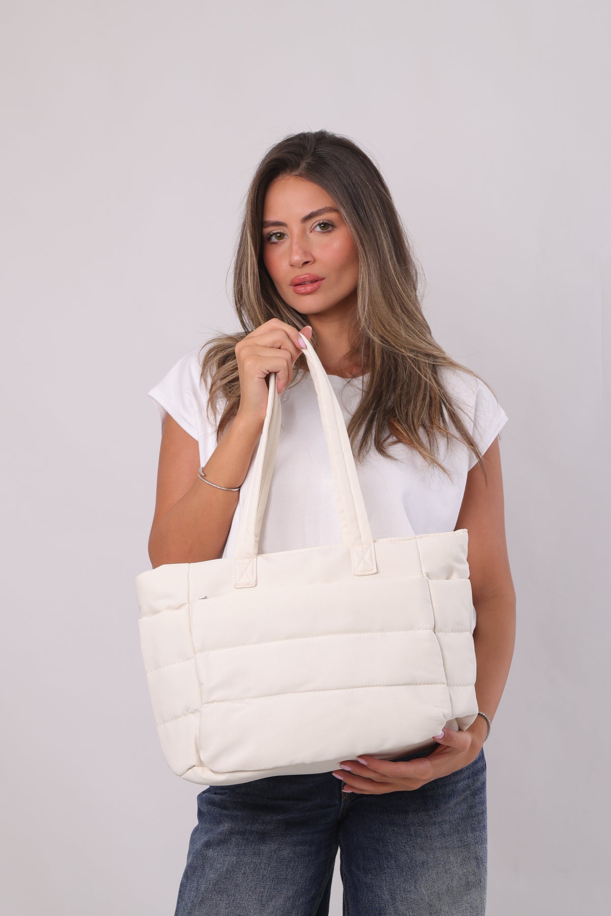 Poppy Puffer Bag - Offwhite
