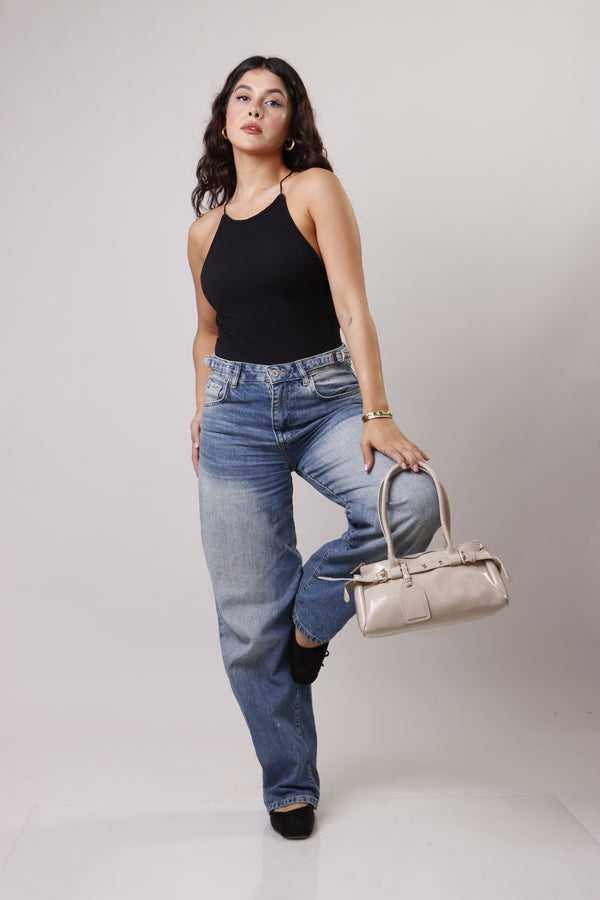Glossy Roma Bag - Beige