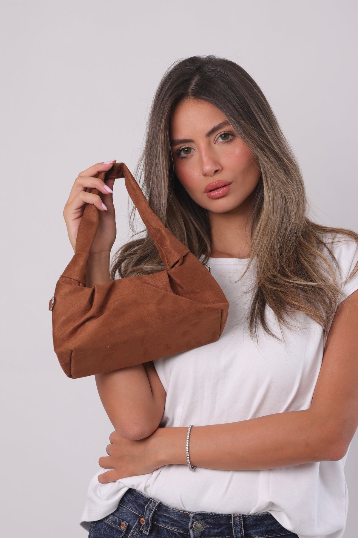 Aria Bag - Suede Havane