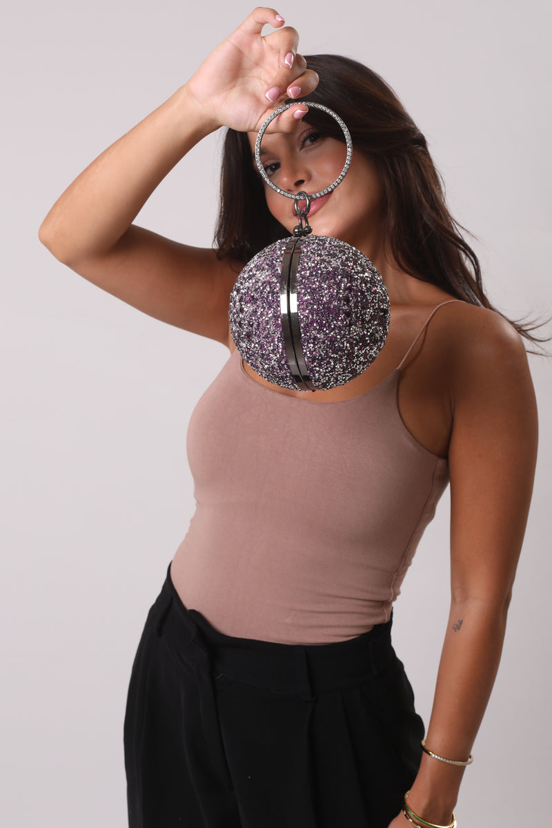 Round Evening Bag - Purple