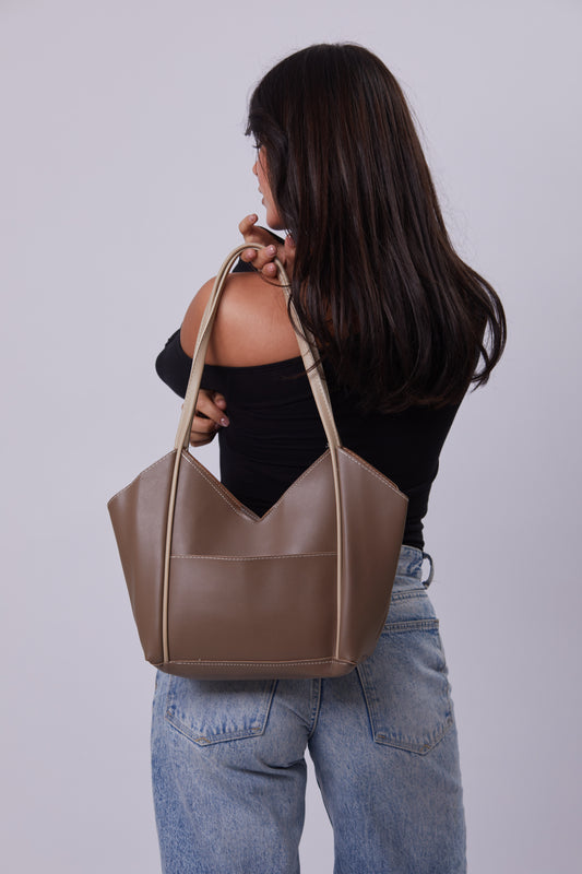 Molly Bag - Mocha & Beige