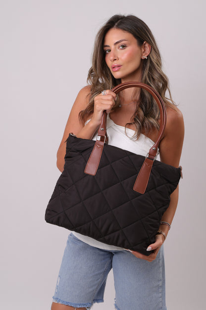 Puffer Bag - Black+Havane