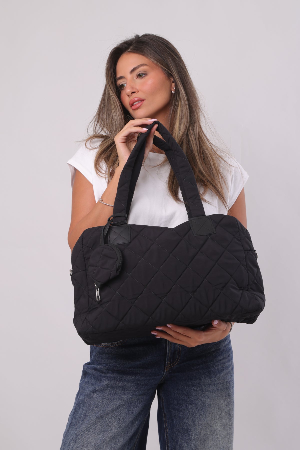 Mira Puffer Bag - Black